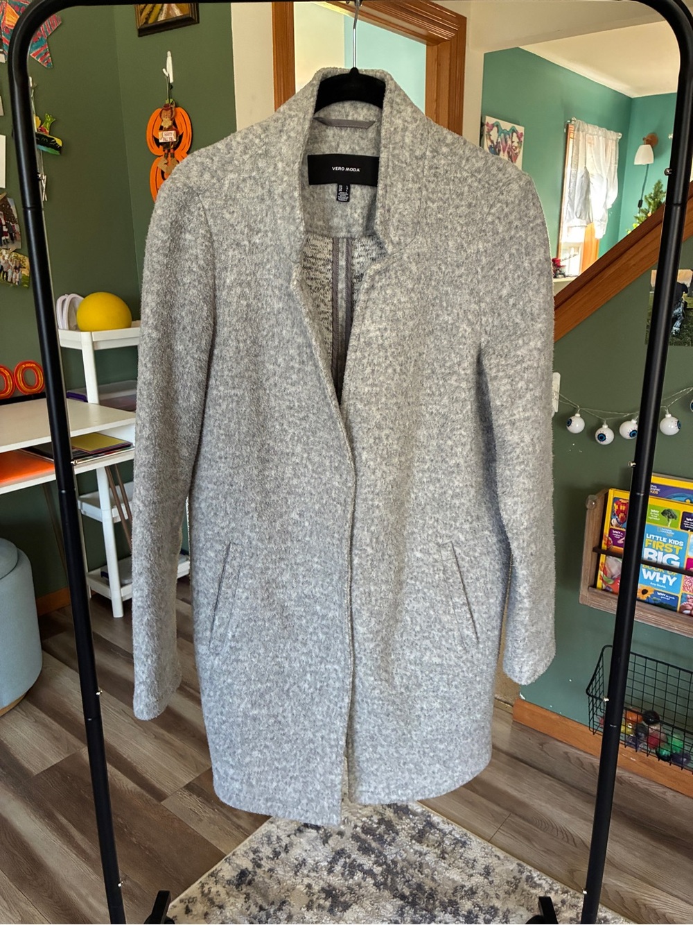 Vero Moda Light Gray Women's Wool-Blend Coat-L